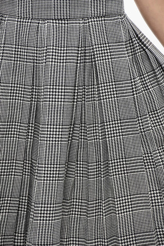 Minigonna Plissè in Misto Lana Vergine con Motivo District Check