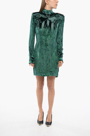 Vestito Velvet-Devore A Maniche Lunghe