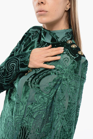 Vestito Velvet-Devore A Maniche Lunghe