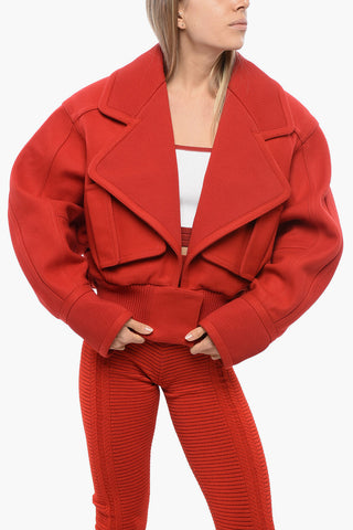 Cappotto Corto in Misto Lana Vergine con Maxi Rever
