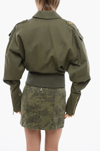 Military Style Cropped Bomber