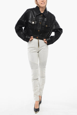 Giubbotto in Jeans Cropped Spalmato
