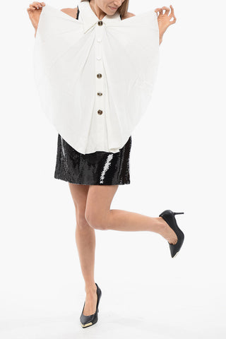 Sleeveless Sequin Dress with Collar Detail