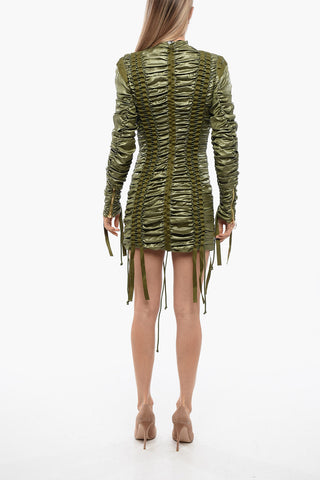 Vestito Lace-Up Con Zip