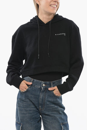 Felpa Crop PISTIL con Logo in Rilievo