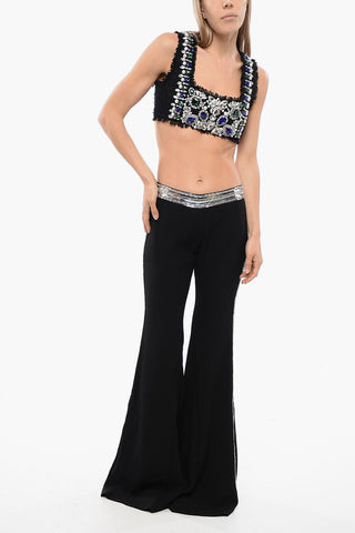 Pantaloni Flare-Fit Con Bande laterali In Paillettes