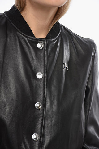 Leather STEP Bomber with Cropped Fit