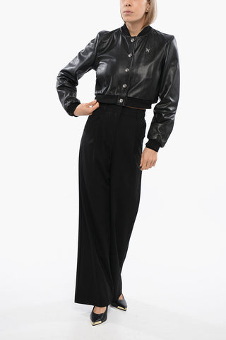 Leather STEP Bomber with Cropped Fit