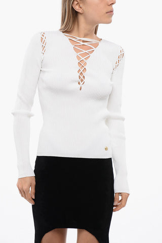 Long Sleeved Top With Criss-cross Details
