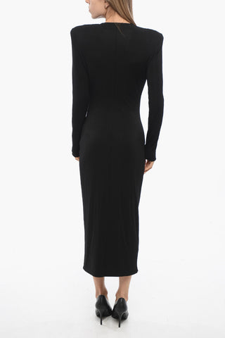 Long Dress with Zip and Strass Bands