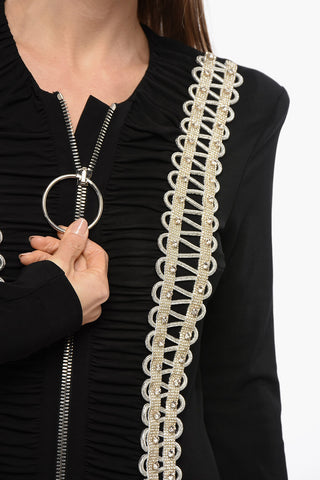 Long Dress with Zip and Strass Bands
