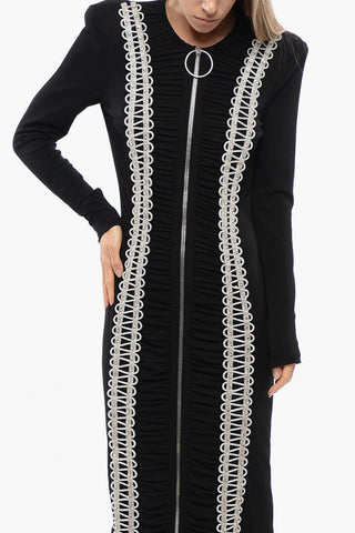 Long Dress with Zip and Strass Bands