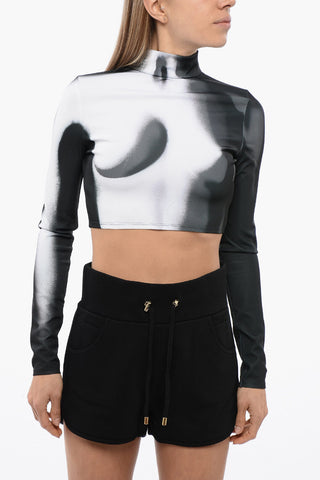 Top Cropped Jersey Con Stampa Body