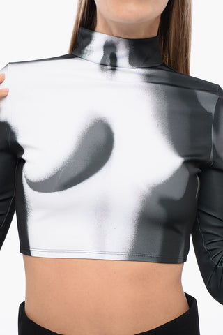 Top Cropped Jersey Con Stampa Body