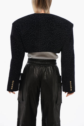 Tone-On-Tone Animalier Cropped Blazer