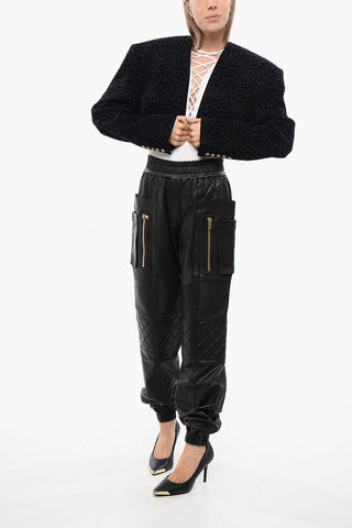 Tone-On-Tone Animalier Cropped Blazer
