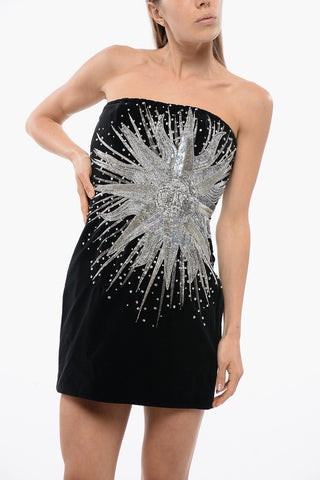 Velvet Sleeveless Dress with Jewels