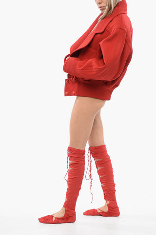 Schnür-Overknee-Stiefel TABI aus Seidenmischung
