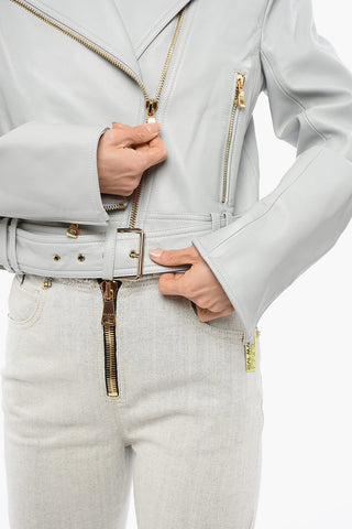 Giubbotto Biker In Pelle