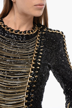 Sequin Dress With Chains