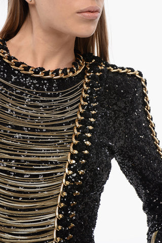 Paillettenkleid Mit Ketten