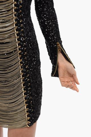 Paillettenkleid Mit Ketten