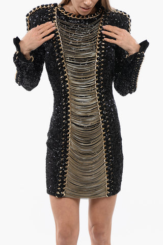 Paillettenkleid Mit Ketten