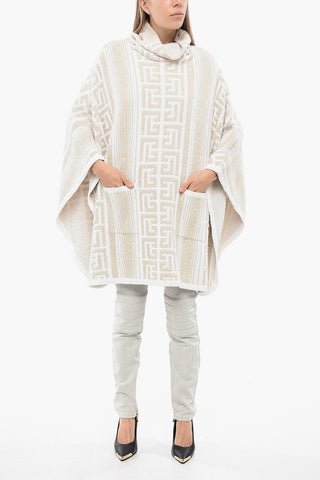Hooded Poncho With Lurex Maxi Monogram