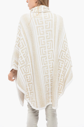 Hooded Poncho With Lurex Maxi Monogram