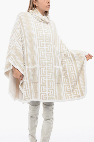 Hooded Poncho With Lurex Maxi Monogram