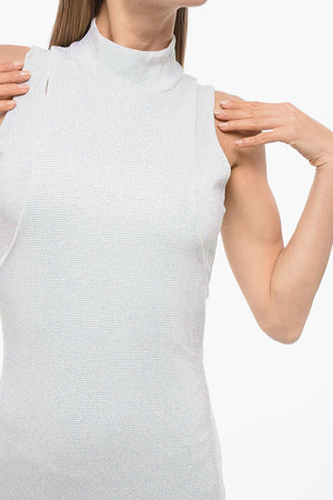 Vestito Midi Layered Con Strass