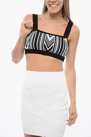 Geometric Patterned Knitted Bra Top