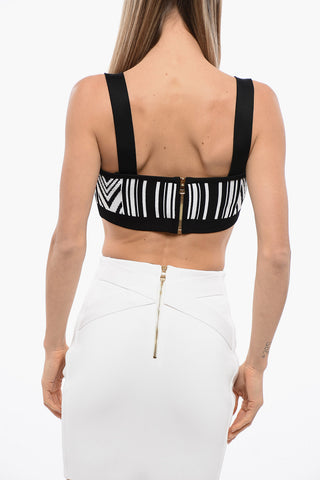 Geometric Patterned Knitted Bra Top