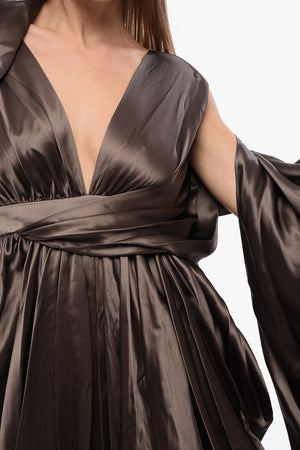 Silk Dress with Cape