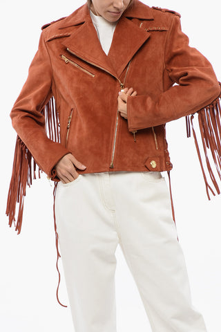 Fringed Suede Biker Jacket