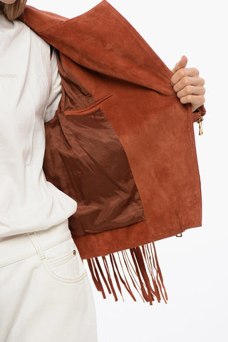 Fringed Suede Biker Jacket