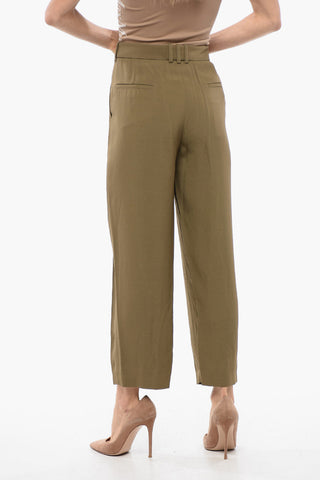 Viscose Tapered-Fit Pants with 1 Pleat