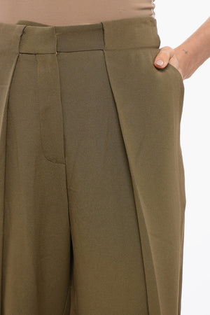 Viscose Tapered-Fit Pants with 1 Pleat