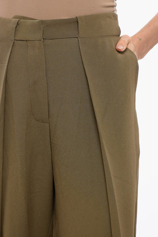 Viscose Tapered-Fit Pants with 1 Pleat
