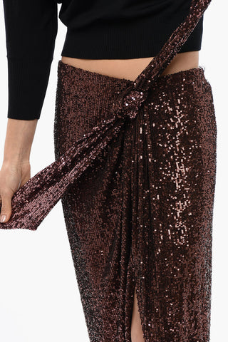 Sequined Skirt With Knotted Detail