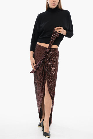 Sequined Skirt With Knotted Detail