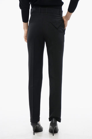 Wool Single Pleat Pants with Hidden Closure