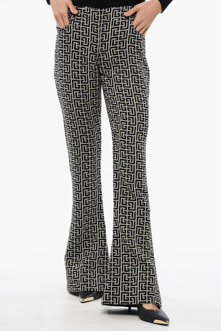 Low-Rise Wool Flared Trousers