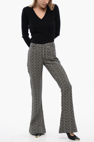 Low-Rise Wool Flared Trousers