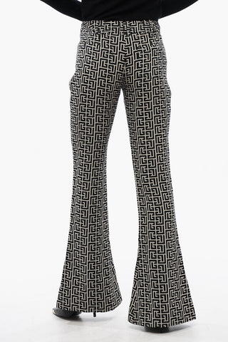Low-Rise Wool Flared Trousers
