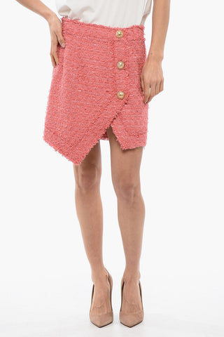 Minigonna in Tweed con Bottoni Logati