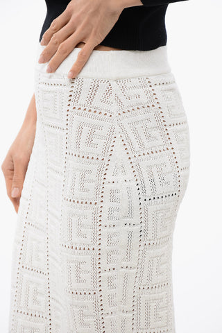 Knitted Monogram Longuette with Elastic Waistband