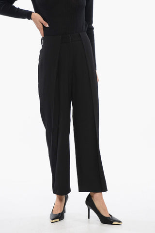 High-Waist Tapered-Fit Trousers