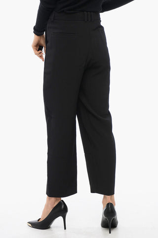 High-Waist Tapered-Fit Trousers