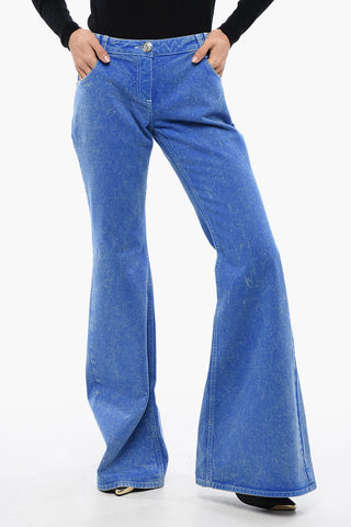 Jeans Svasati a Gamba Ampia con Ricamo Logo